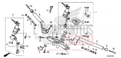 ROHRGRIFF/OBERE BRUECKE CBR250RF de 2015
